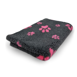 Vetbed antraciet met kleine en grote roze pootjes